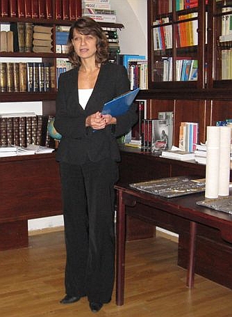 Martina Riebauerová udělení Ceny Antonína Švehly Luďku Navarovi 8.12.2010
